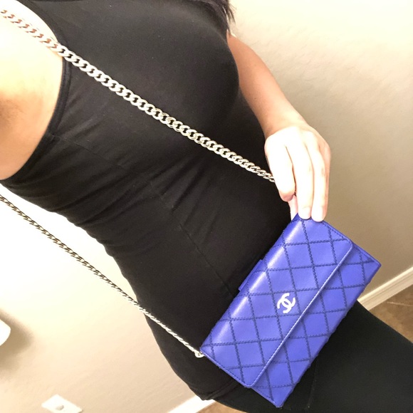 Chanel cobalt purple blue wallet (converted to WOC) - Picture 15 of 15